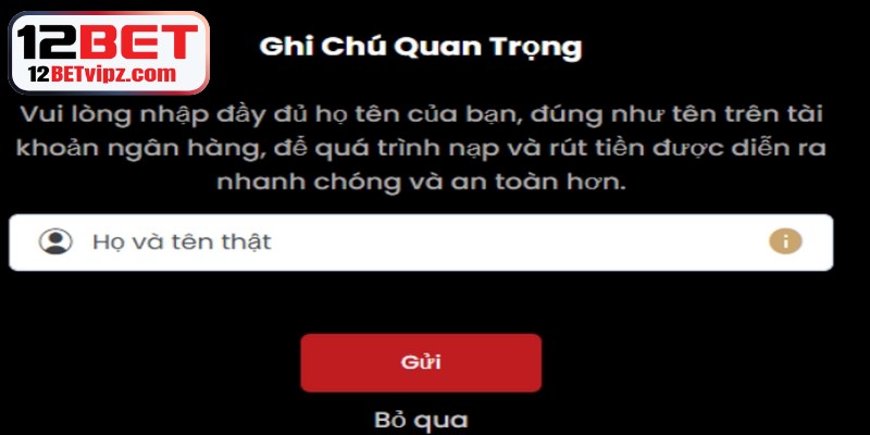 Để quá trình nạp tiền 12BET diễn ra suôn sẻ bạn cần nắm rõ những điều kiện